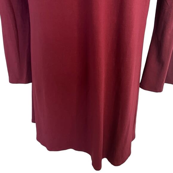 Eileen Fisher Tunic Top Medium Magenta Red Bell Sleeve Viscose Spandex Jersey - Picture 9 of 12